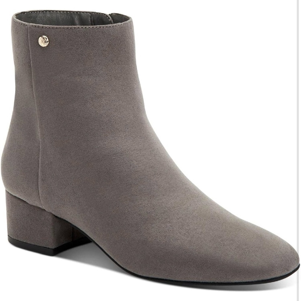 Charter Club Womens Heatherr Faux Suede Square Toe Booties